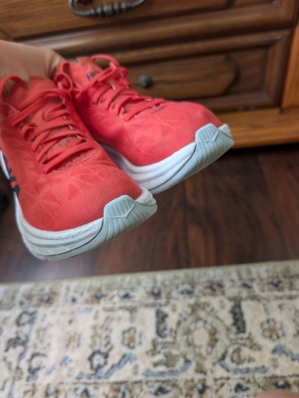 Hoka One One Carbon X 2 Women`s Size 8.5B (Regular) Running Shoes Hot Coral - Picture 9 of 14